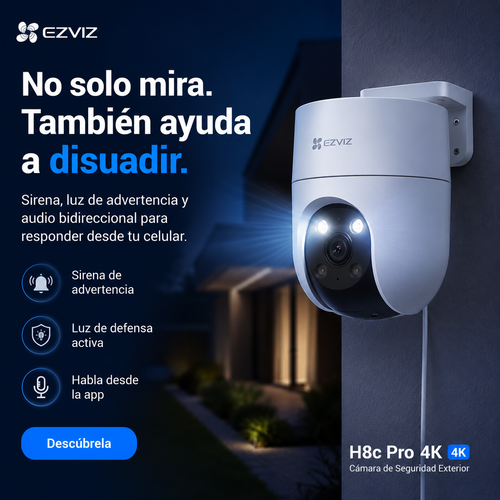 Cámara WiFi EZVIZ H8c Pro 4K para Exterior con Seguimiento Inteligente