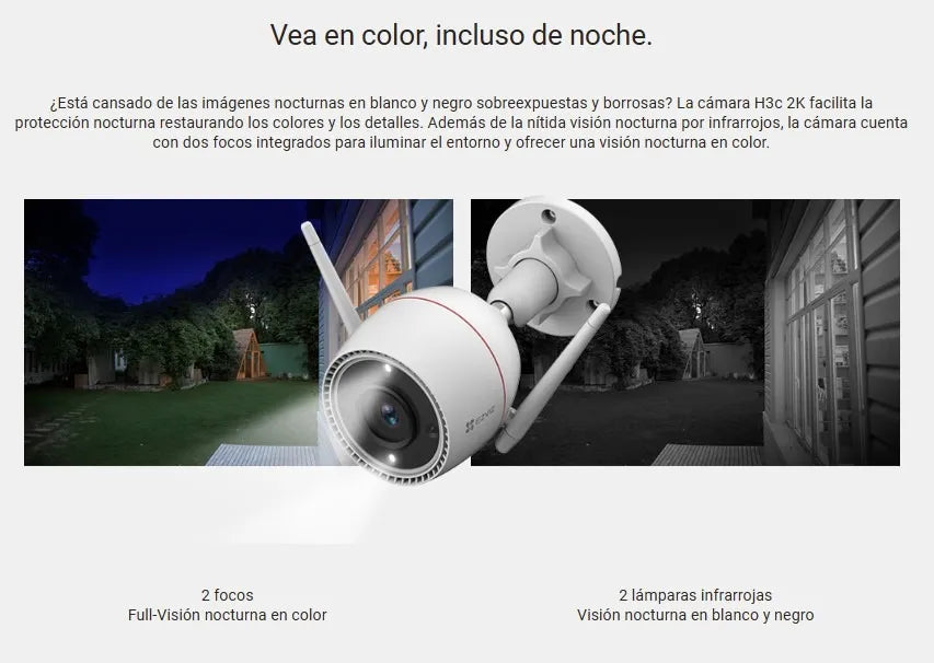 Cámara De Seguridad Ezviz Wifi Para Exterior 2k + MicroSD 64GB