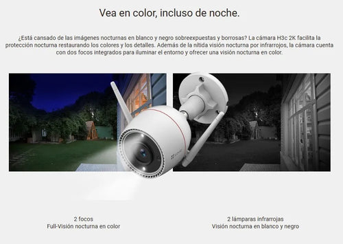 Cámara De Seguridad Ezviz Wifi Para Exterior 2k + MicroSD 64GB