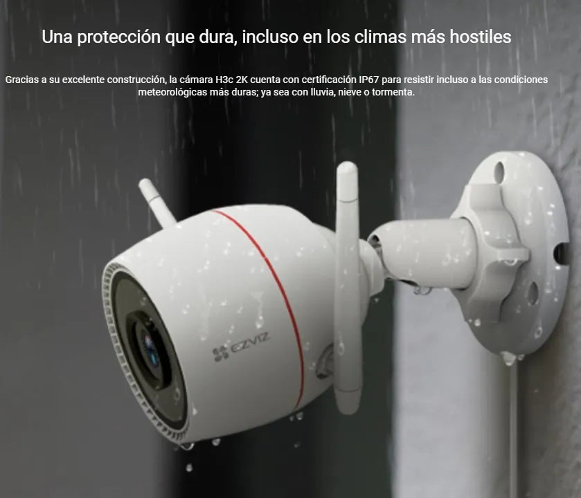 Cámara De Seguridad Ezviz Wifi Para Exterior 2k + MicroSD 64GB