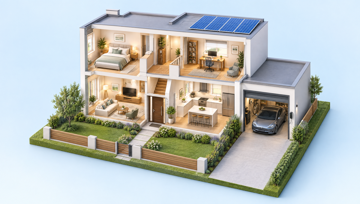Casa inteligente con productos de seguridad HTecnologia